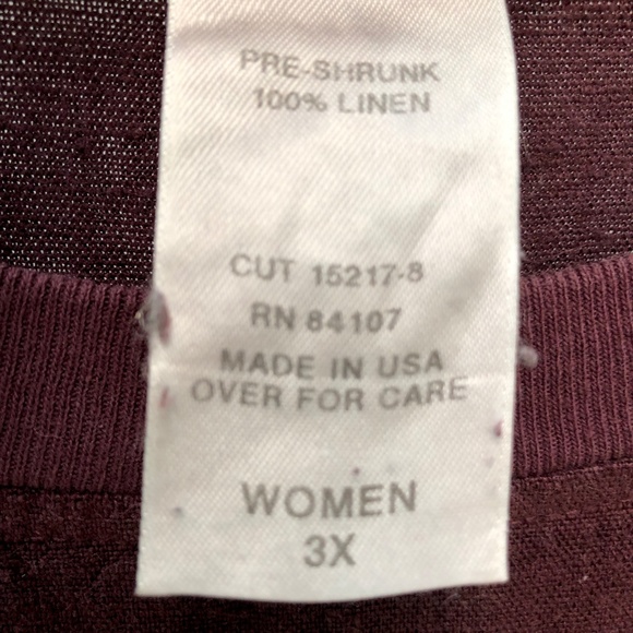 🎉2xHP🎉 BLUE CACTUS Linen Maxi Dress Beach Pool Cover Up Maroon Vintage Plus 3X - Picture 9 of 11